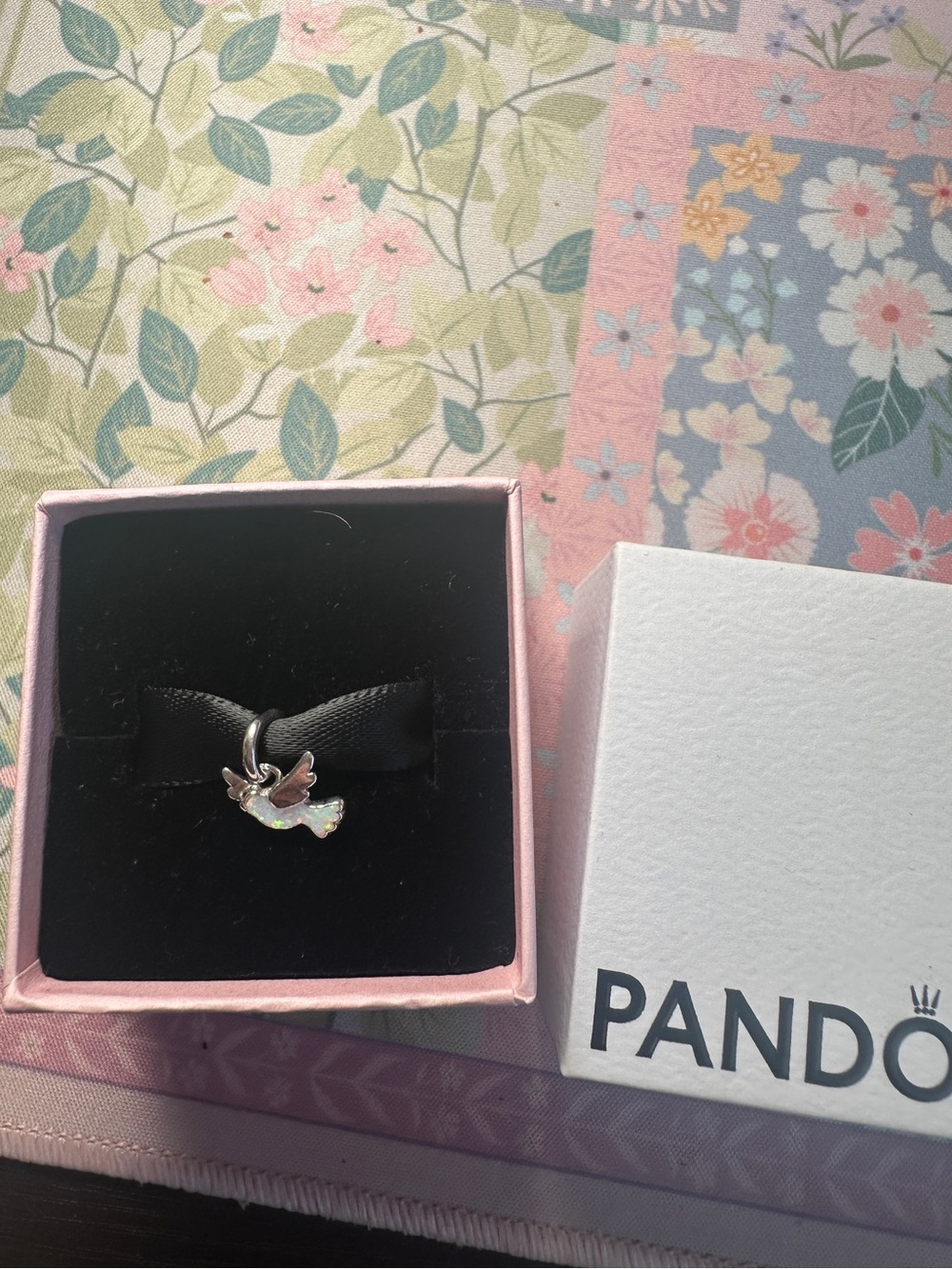 Pandora Silver Dove Opalescent Charm *NEW*